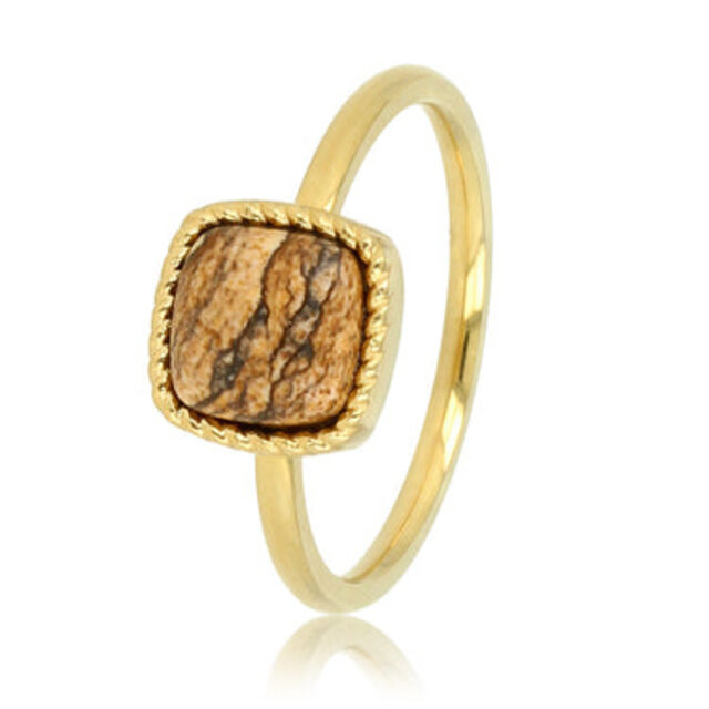Zegelring - Picture Jasper edelsteen - Klassiek design