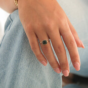 Zegelring met Donkergroene Moss Agate Edelsteen