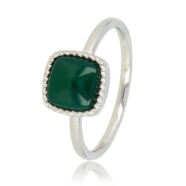 Zegelring met Green Agate Edelsteen