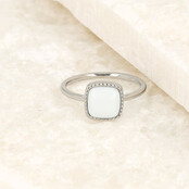 Zegelring - White Aventurine edelsteen - Chique look