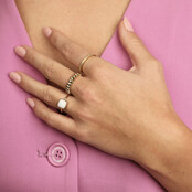 Zegelring - White Aventurine edelsteen - Chique look