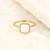 Zegelring - White Aventurine edelsteen - Chique look