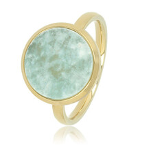 Gouden ring met ronde Amazonite - unieke uitstraling