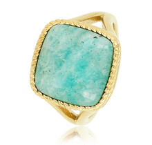 Gouden zegelring - Amazonite edelsteen - emotionele balans