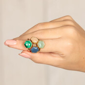 Gouden Zeshoek Ring met Amazonite Edelsteen