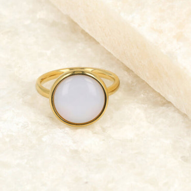 Ring - White Quartz edelsteen - hypoallergeen