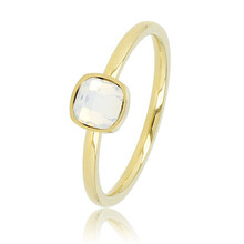 Aanschuifring - Vierkante quartz glassteen