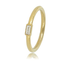 Gouden ring - Kleine kristalglassteen - Elegant