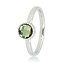 My Bendel Aanschuifring - groene glassteen - twisted randje