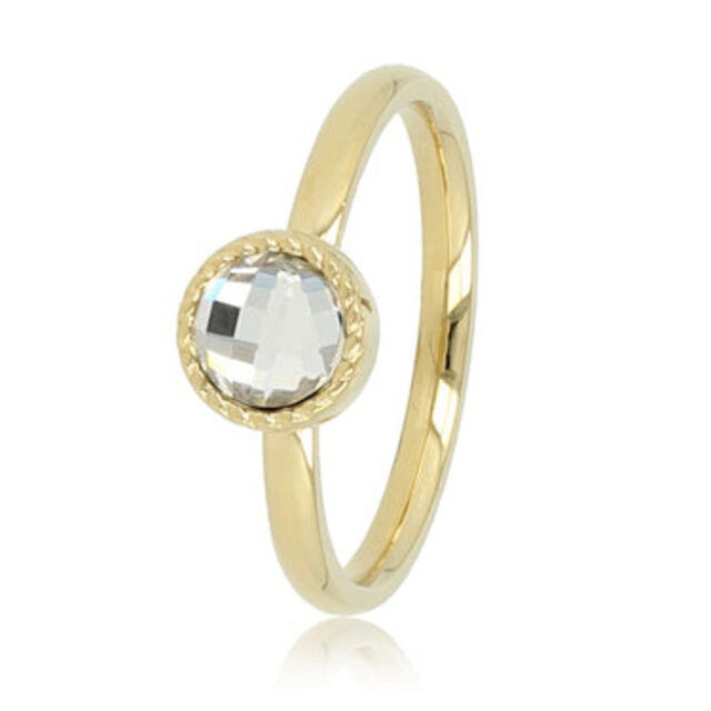Ring - kristal glassteen - twisted randje