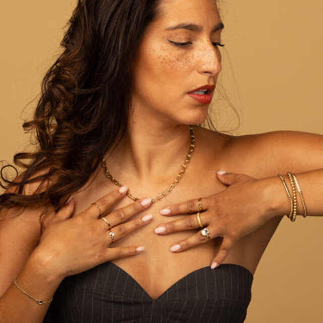 Ring - kristal glassteen - twisted randje