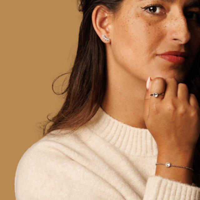 Ring - kristal glassteen - twisted randje