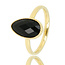 My Bendel Ring - getwist randje - zwarte glassteen
