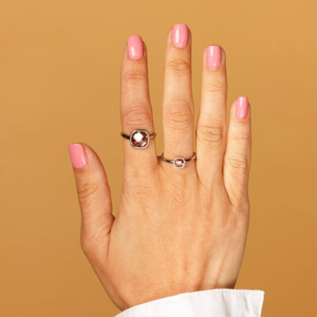 Ring - roze facet kristal glassteen