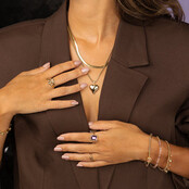 Gouden Ketting met 17mm Hart Bedel - Lang Model