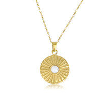 Gouden Ketting met White Aventurine Zonnetjes Hanger