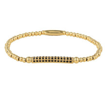 Gouden Armband met Zwarte Zirkonia Bedel