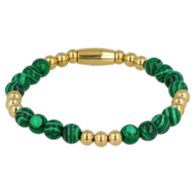 Gouden Malachite Armband Elastisch Dames