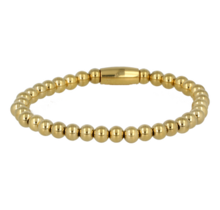 Gouden armband met 5mm stainless steel kralen