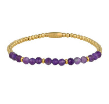 Gouden Armband met Amethyst kralen - Spiritueel Sieraad