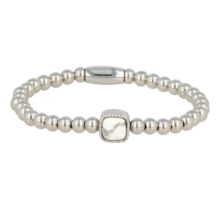 Elastische Howlite Armband - Luxe stainless steel Design