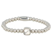 Elastische Howlite Armband - Luxe stainless steel Design