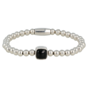 Zilverkleurige Onyx Edelsteen Damesarmband