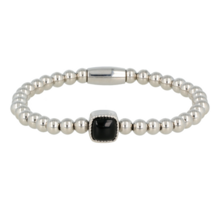Zilverkleurige Onyx Edelsteen Damesarmband