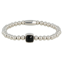 Zilverkleurige Onyx Edelsteen Damesarmband