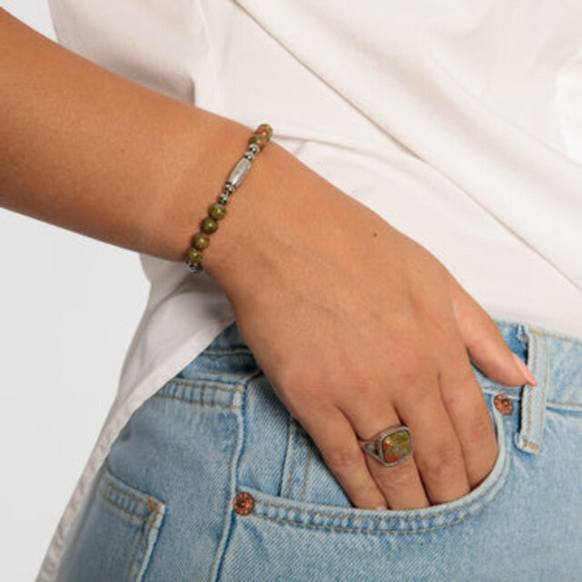 Elastische Unakite Armband voor Dames - Aardend & Uniek