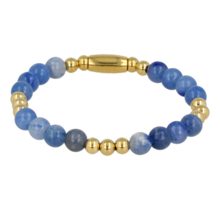 Gouden Damesarmband met Blue Aventurine Edelsteen