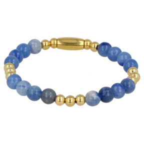 Gouden Damesarmband met Blue Aventurine Edelsteen