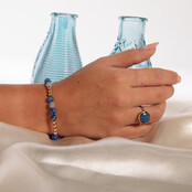Gouden Damesarmband met Blue Aventurine Edelsteen