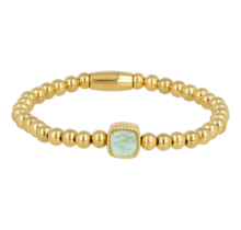 Gouden Amazonite Edelstenen Damesarmband Elastisch