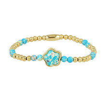 Gouden Armband met Imperial Jasper Bloemen bedel