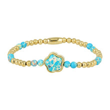 Gouden Armband met Imperial Jasper Bloemen bedel