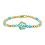 My Bendel Gouden Armband met Imperial Jasper Bloemen bedel