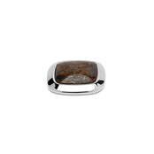 Kosmic Gem Square Steen Bronzite 22mm Zilver