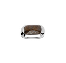 Kosmic Gem Square Steen Bronzite 22mm Zilver