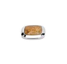 Kosmic Gem Square Steen Fossil Coral 22mm Zilver