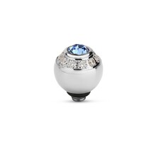 Twisted Ball CZ Steentje Jeans Blue Zilver