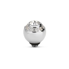 Twisted Ball CZ Steentje Crystal Zilver