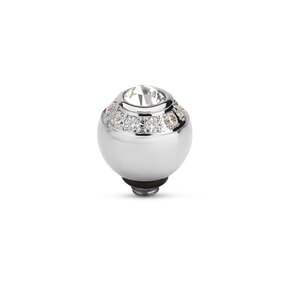 Twisted Ball CZ Steentje Crystal Zilver