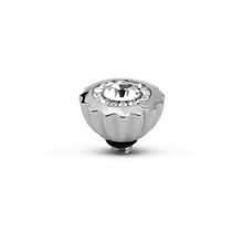 Twisted Ribbed CZ Steentje Crystal Zilver