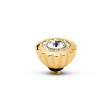 Twisted Ribbed CZ Steentje Crystal Goud