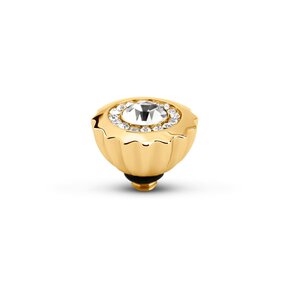 Twisted Ribbed CZ Steentje Crystal Goud