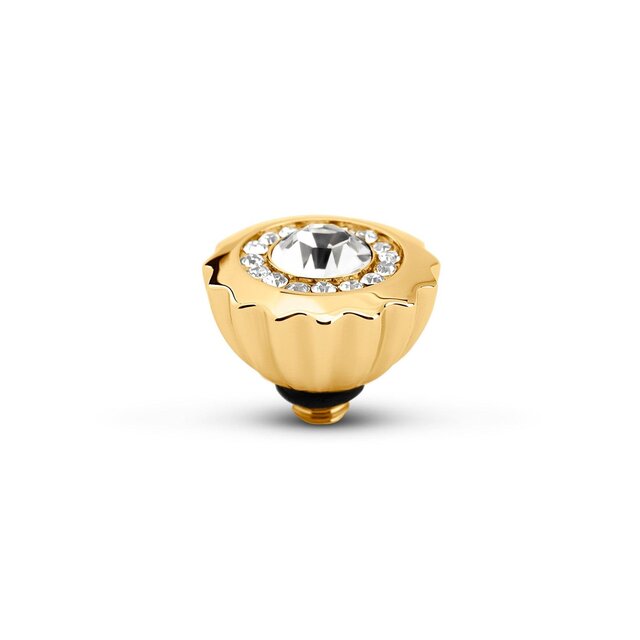 Twisted Ribbed CZ Steentje Crystal Goud