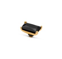 Twisted Baguette Steentje Black Goud