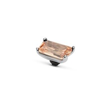 Twisted Baguette Steentje Champagne Zilver
