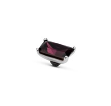 Twisted Baguette Steentje Aubergine Zilver